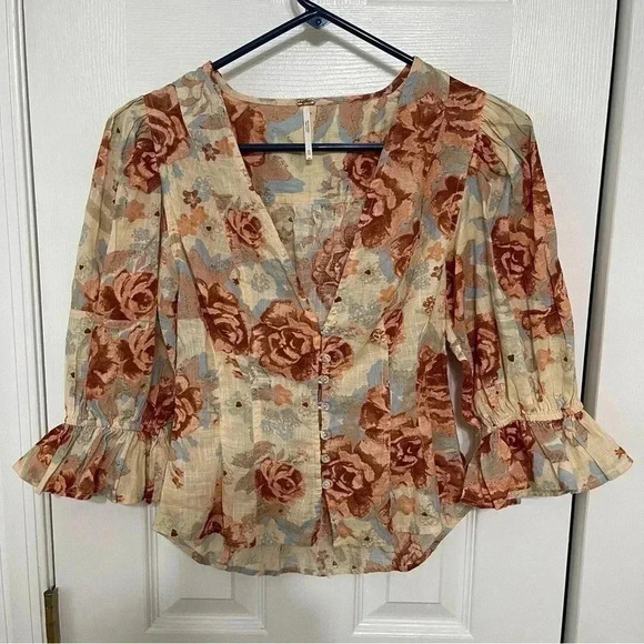 Free People Found You Printed Top ~ Size XS! Absolutely gorgeous top! - Picture 2 of 13
